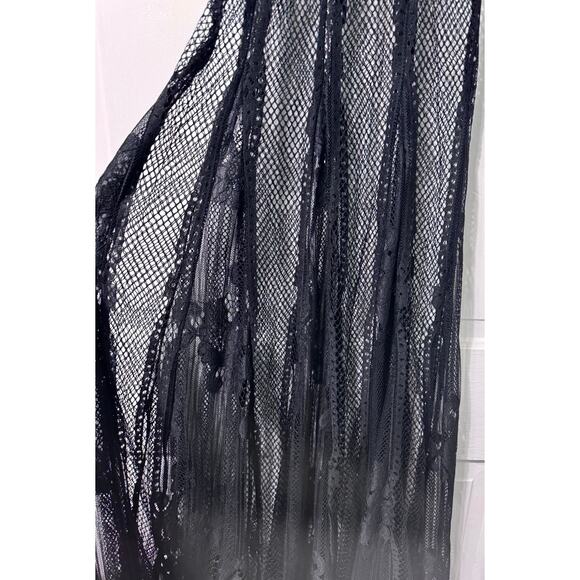 Maje Black Lace Sheer Cover Up Maxi Dress Size 1 - Picture 6 of 15